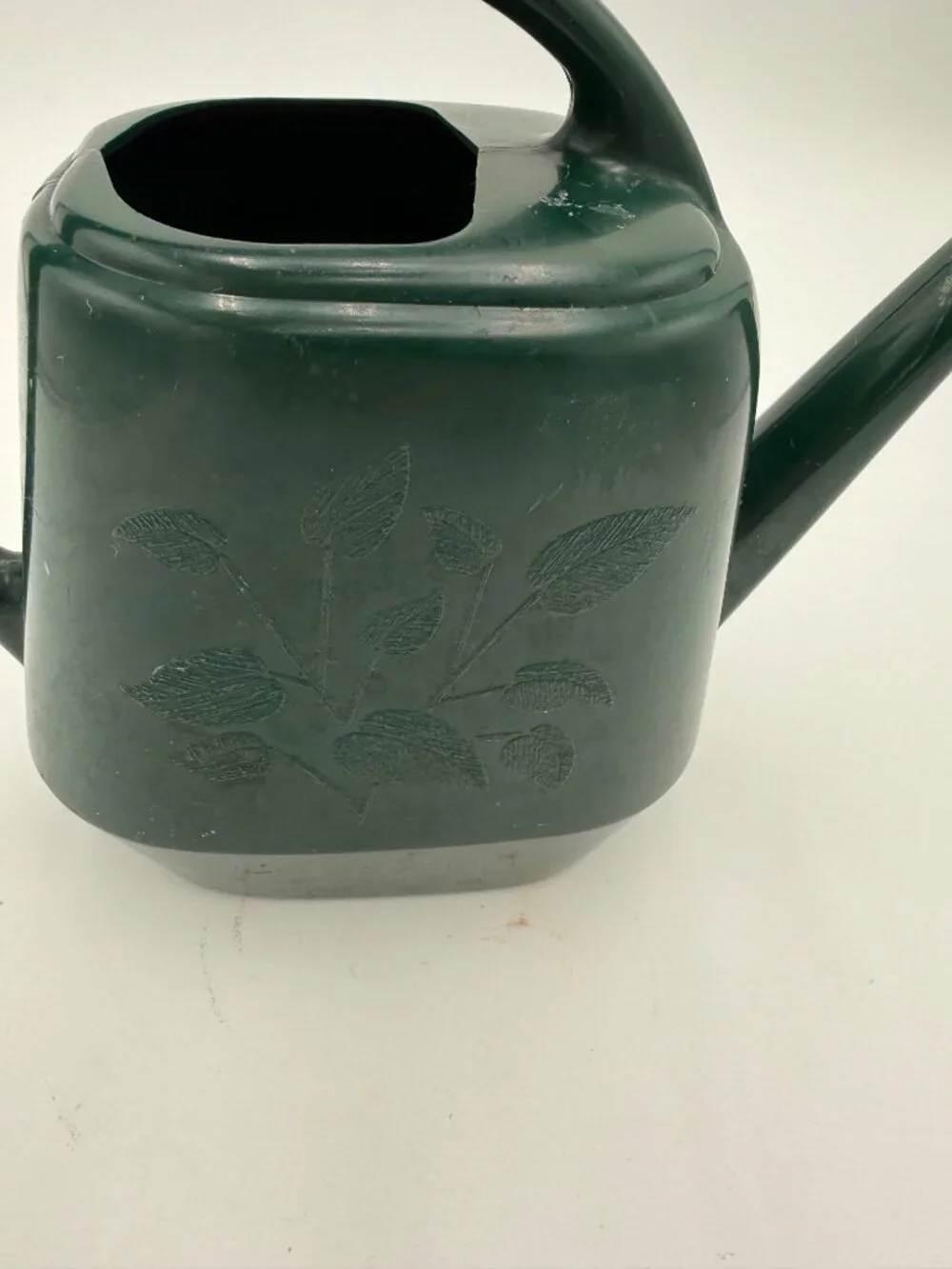 Vintage Duraco Green Plastic Watering Can Leaf Design Handle Spout Indoor